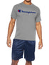  Champion Champion Big And Tall Men's 100% Cotton Short Sleeve Teeshirt - Heather Grey - Bonton