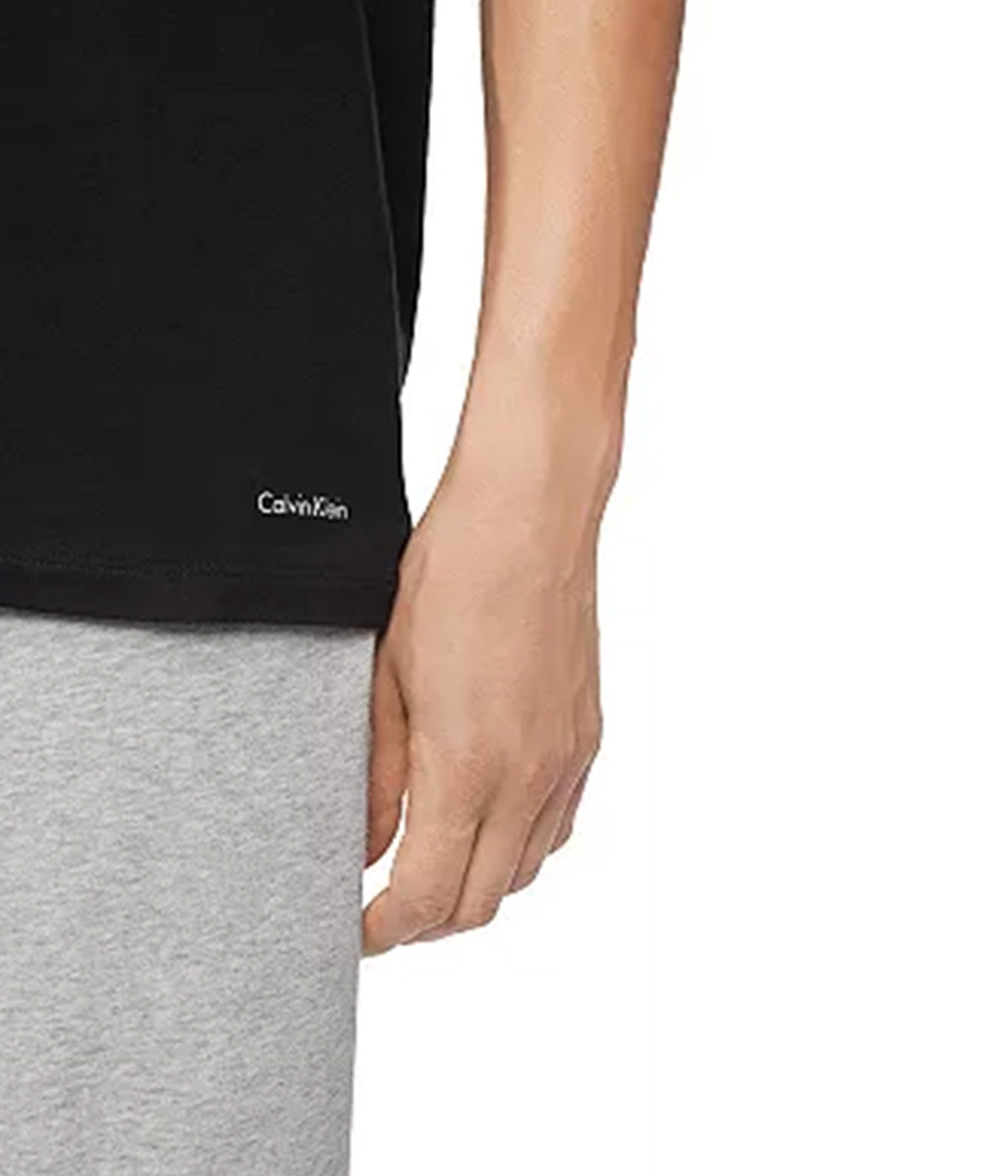 Calvin Klein Cotton Classics Short Sleeve V-Neck Classic Fit 3 Pack Tee - Black - Bonton