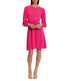  Donna Morgan Smocked Collar Long Sleeve Mini Dress - Pink Peacock - Bonton