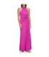  Eliza J Sleeves High Neck Gown With Drape Front Berry - Berry - Bonton