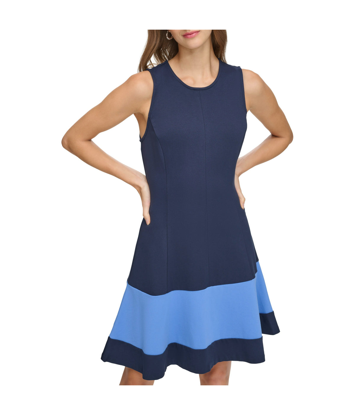  Eliza J Sleeveless Fit & Flare Dress Navy Multi - Navy Multi - Bonton