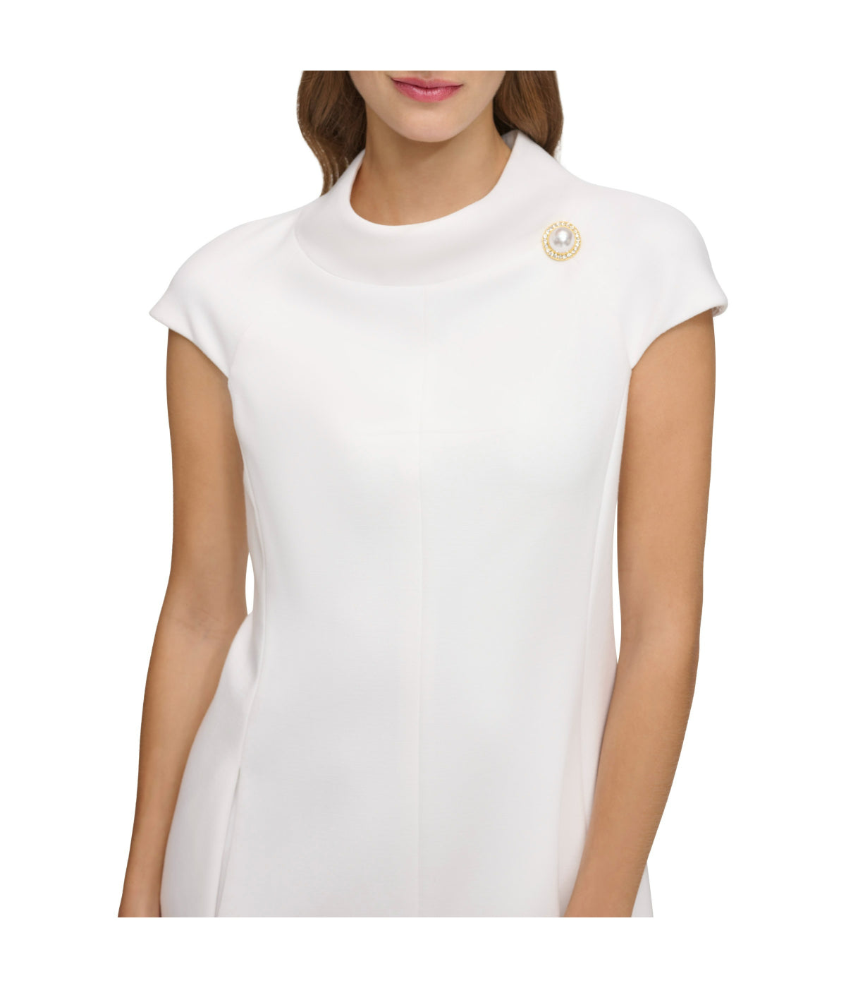  Eliza J Cap Sleeve Roll Neck Shift Ivory - Ivory - Bonton