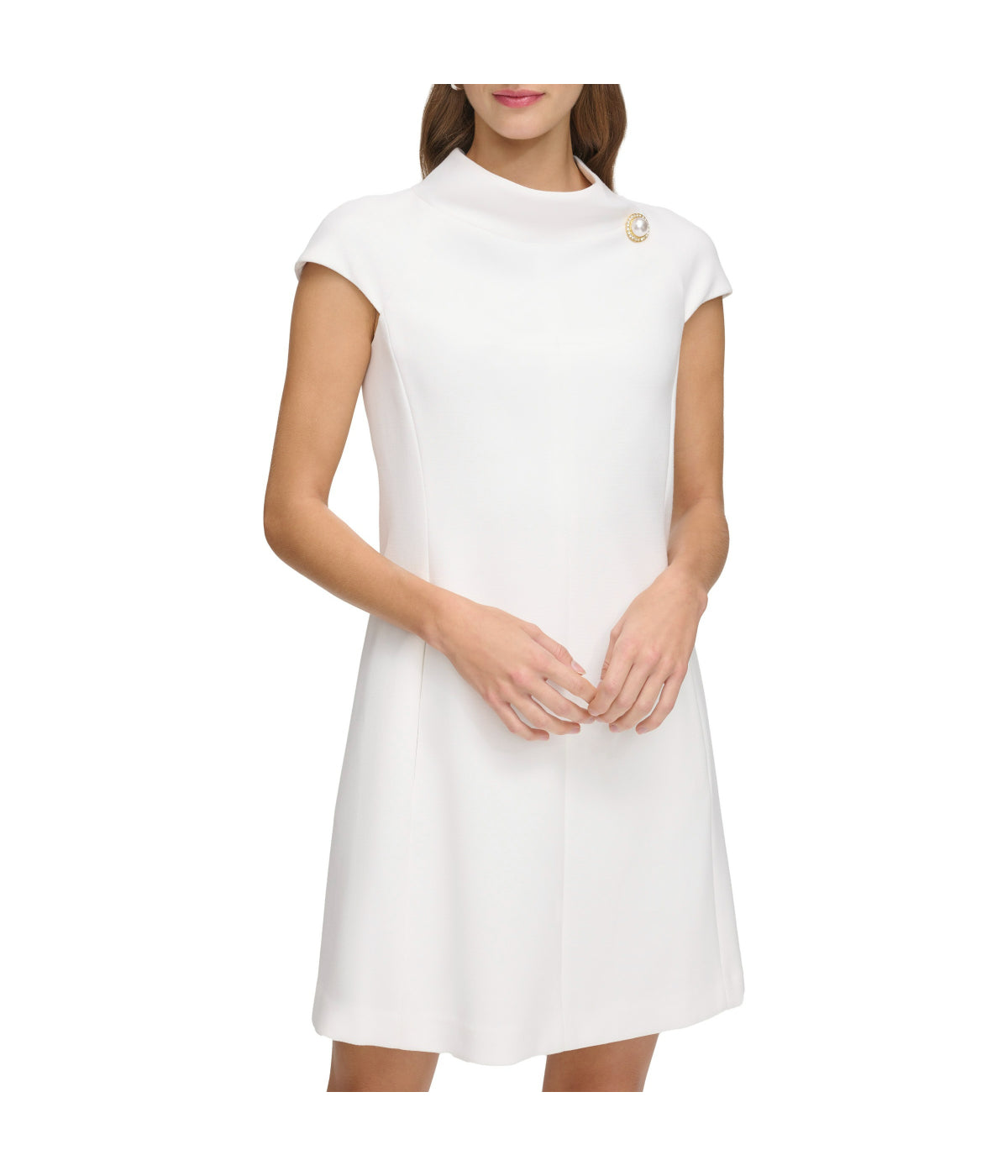  Eliza J Cap Sleeve Roll Neck Shift Ivory - Ivory - Bonton