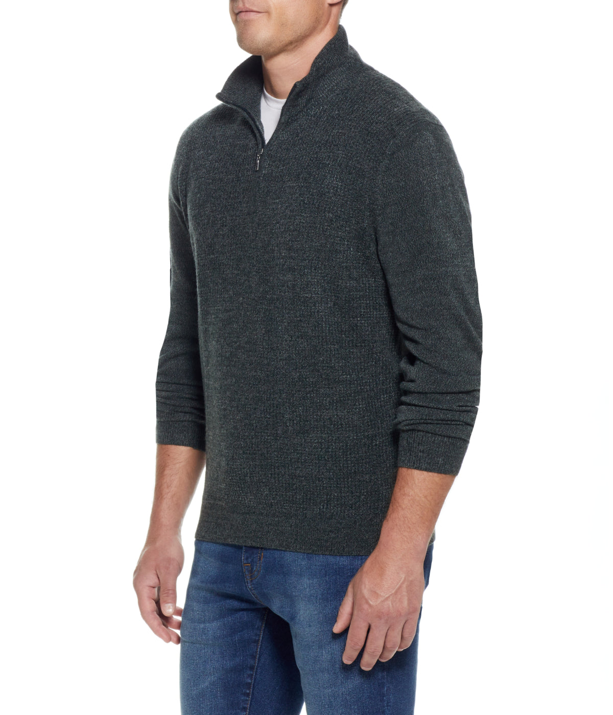  WEATHERPROOF VINTAGE Soft Touch Waffle 1/4 Zip Sweater Evergreen - Evergreen - Bonton