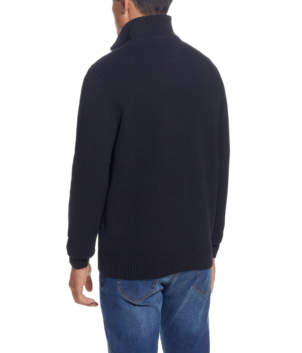  WEATHERPROOF VINTAGE Cable Knit Quarter Zip Sweater Black - Black - Bonton