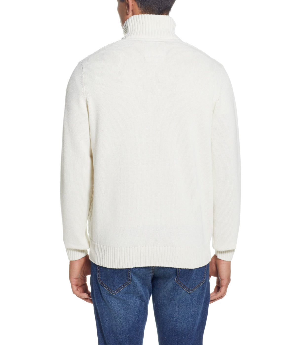  WEATHERPROOF VINTAGE Cable Knit Quarter Zip Sweater Ecru - Ecru - Bonton