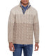  WEATHERPROOF VINTAGE Ombre Cable Button Mock Neck Sweater Beige Marl - Beige Marl - Bonton