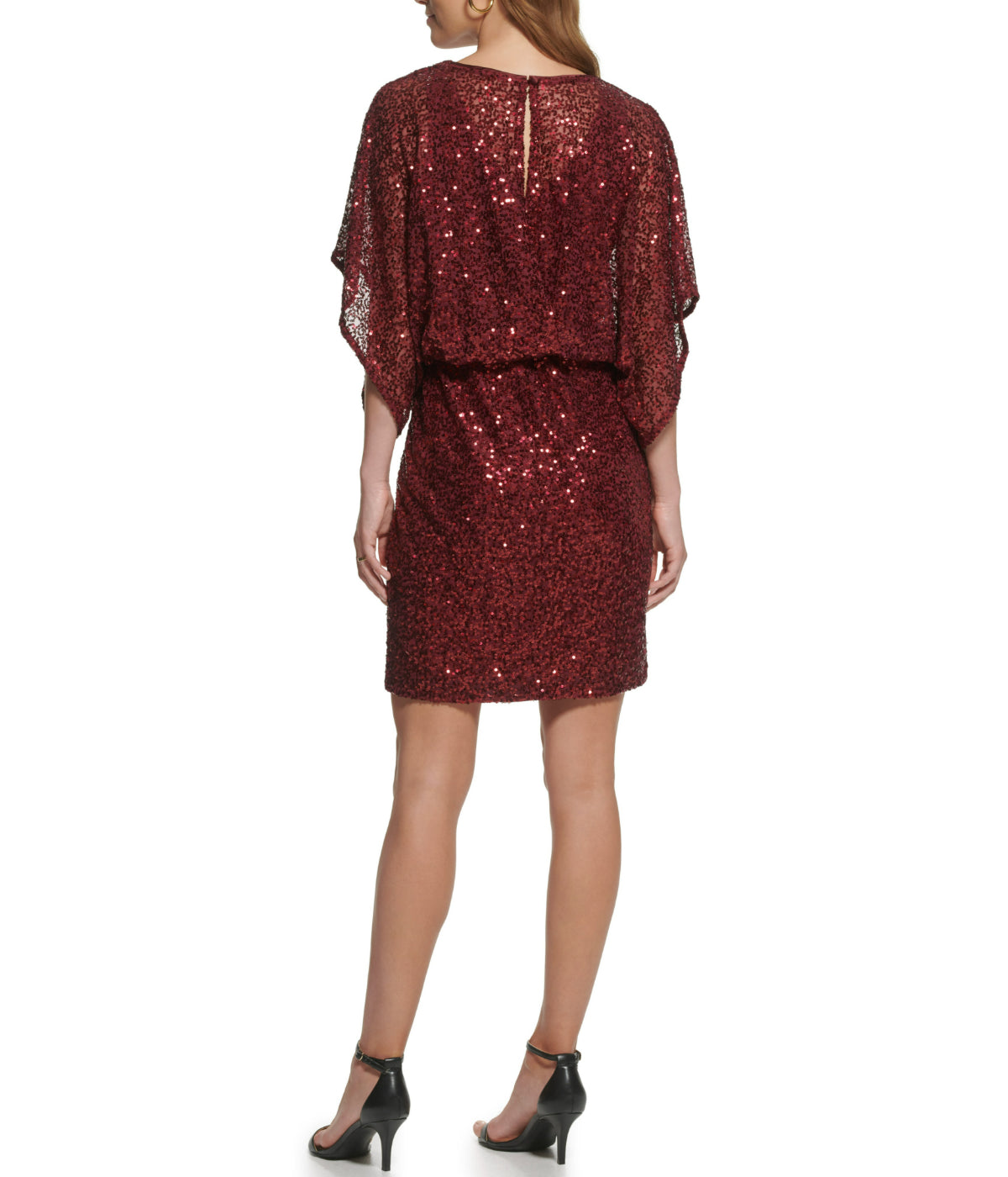  Jessica Howard 1Pc Dolman Sleeve Blouson Sheath Dress Ruby - Ruby - Bonton