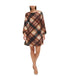  Jessica Howard 1Pc Puff Sleeve Trap Knit Melange Plaid Rust - Rust - Bonton