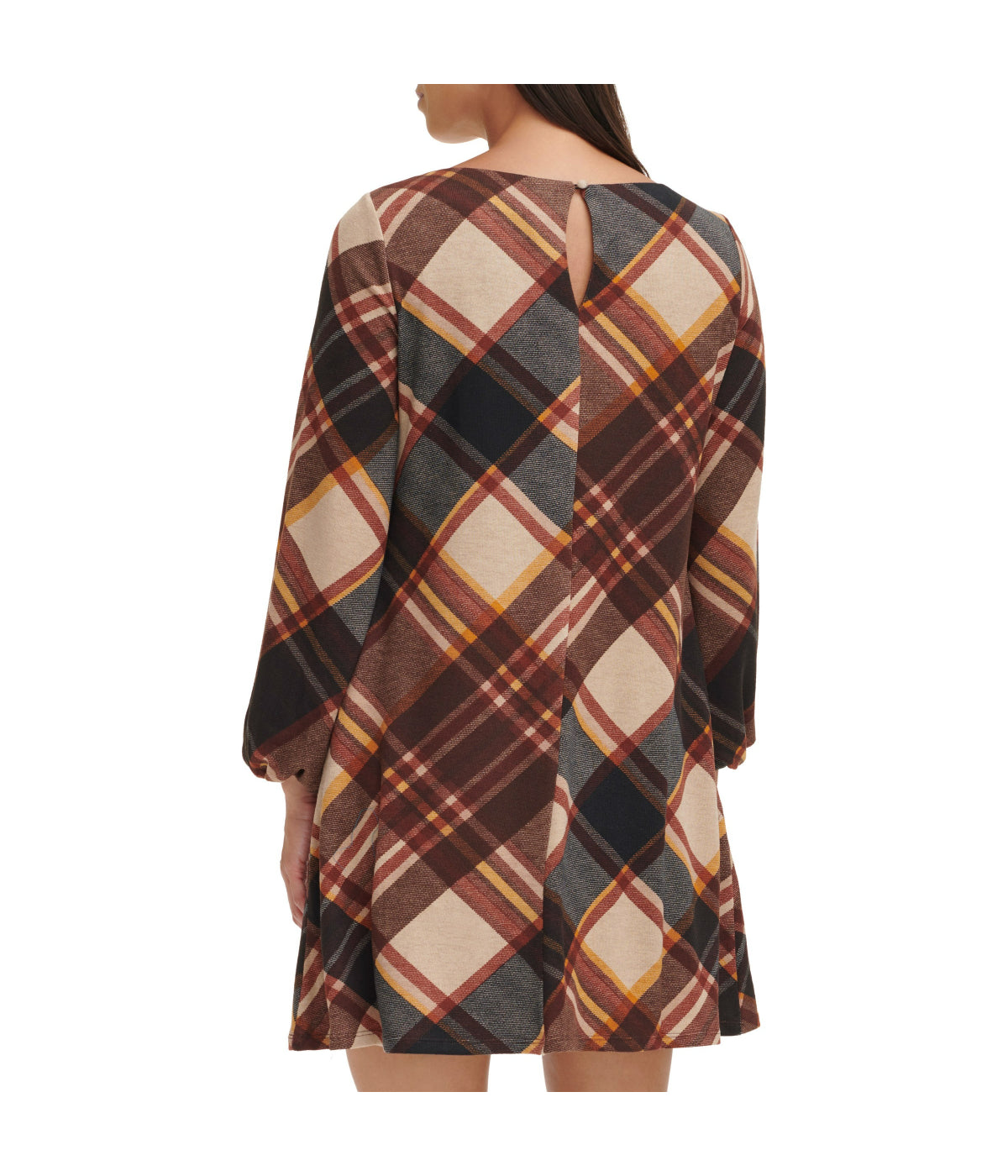  Jessica Howard 1Pc Puff Sleeve Trap Knit Melange Plaid Rust - Rust - Bonton