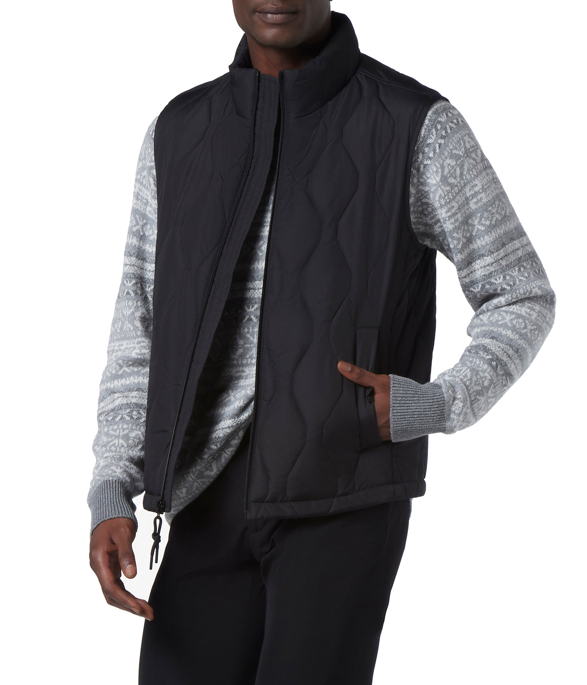  Andrew Marc Hampden Lava Quilt Vest Black - Black - Bonton