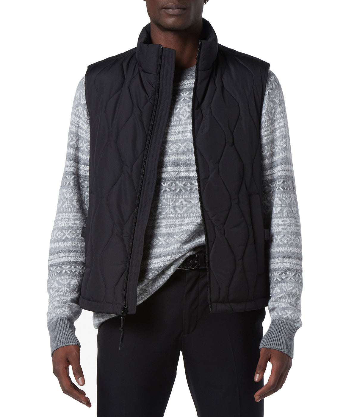  Andrew Marc Hampden Lava Quilt Vest Black - Black - Bonton