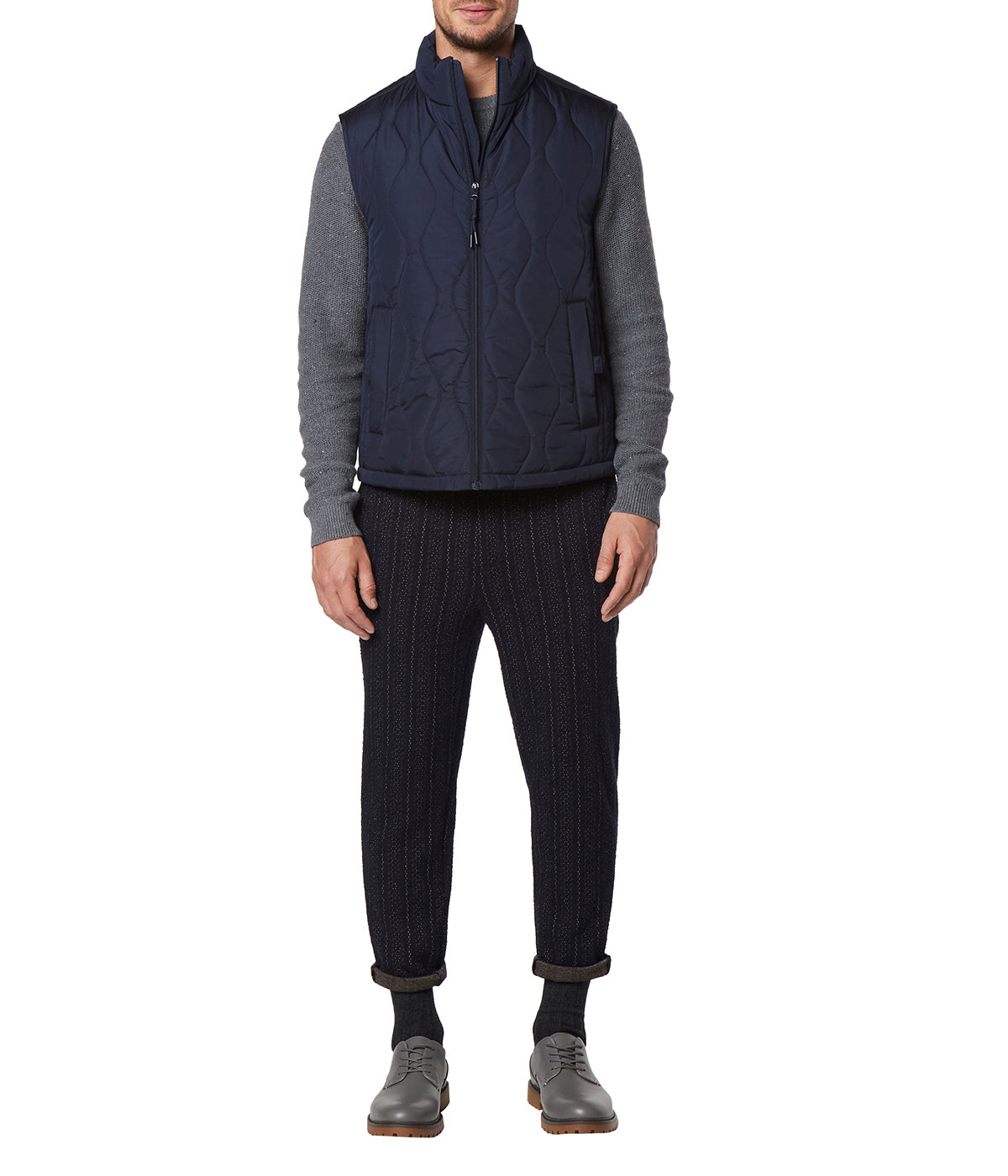  Andrew Marc Hampden Lava Quilt Vest Ink - Ink - Bonton