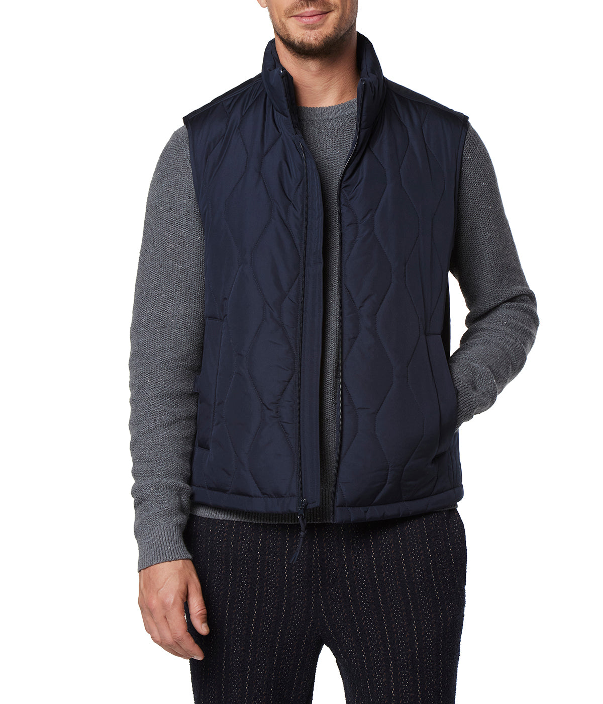  Andrew Marc Hampden Lava Quilt Vest Ink - Ink - Bonton