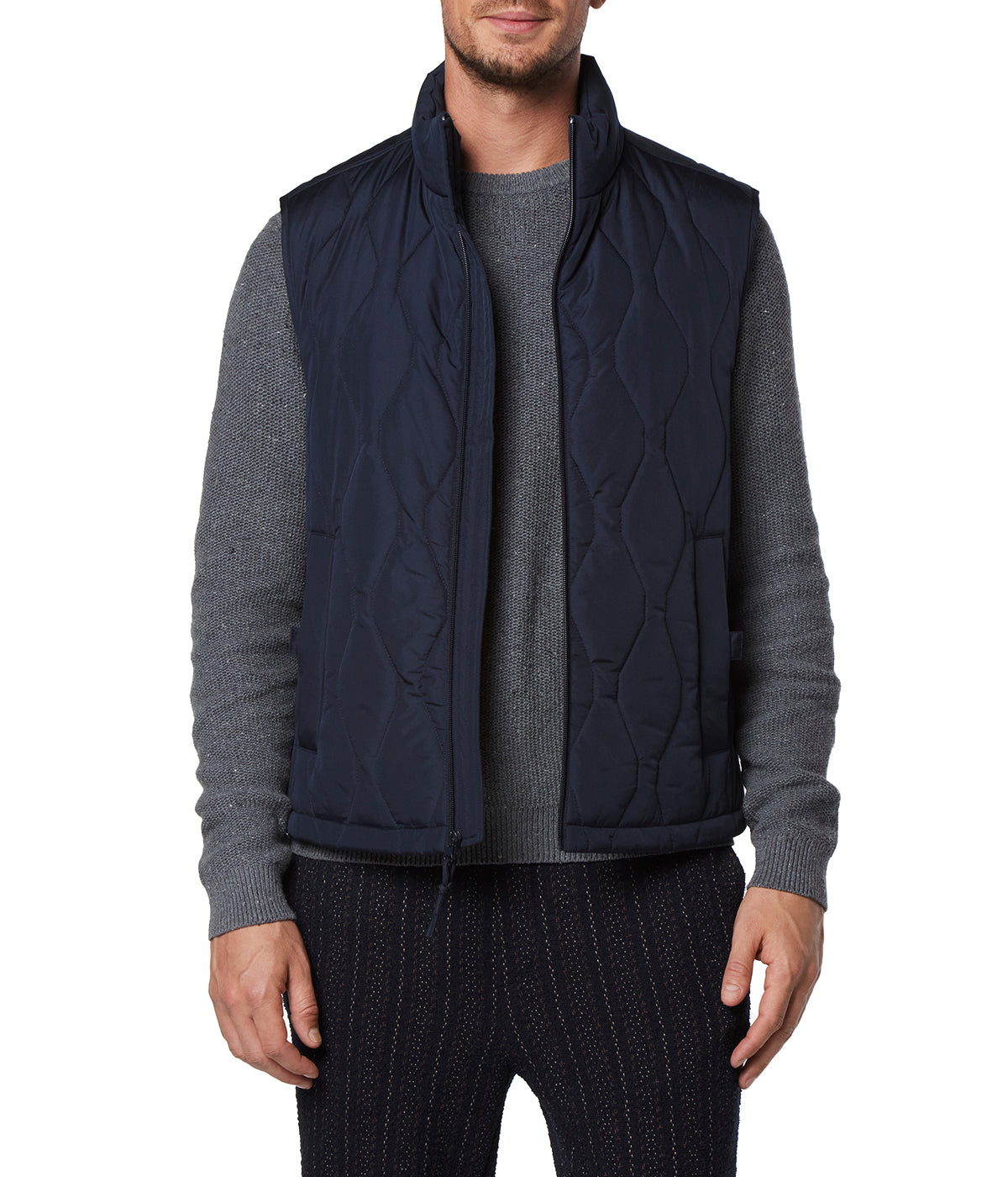  Andrew Marc Hampden Lava Quilt Vest Ink - Ink - Bonton