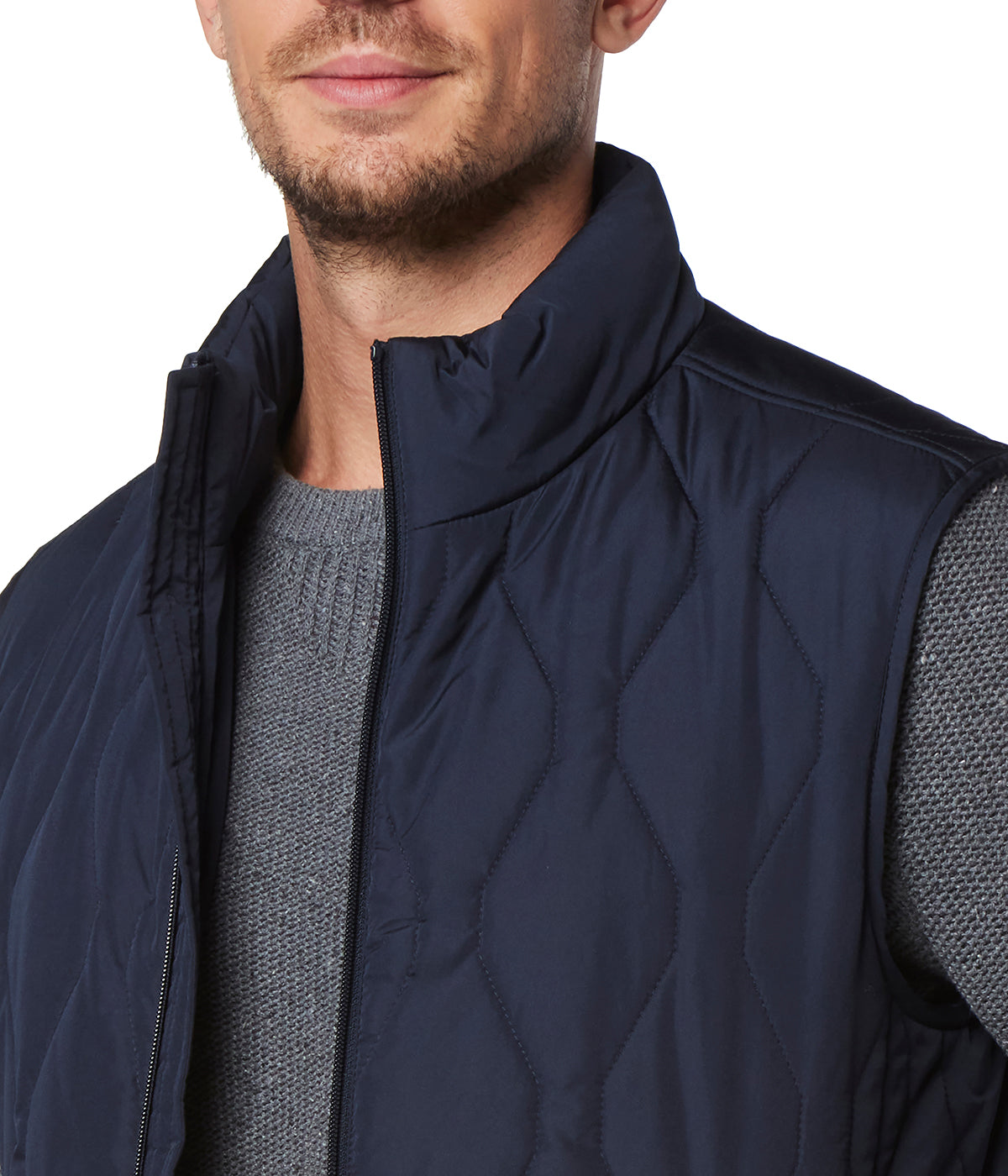  Andrew Marc Hampden Lava Quilt Vest Ink - Ink - Bonton