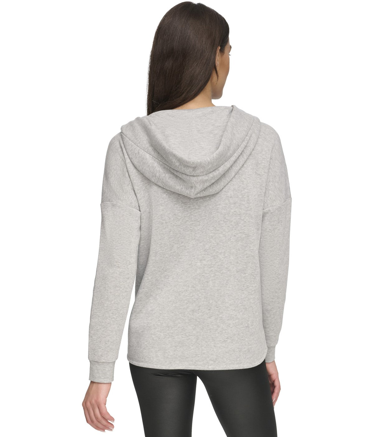  Andrew Marc Andrew Marc Women's Fleece Split Neck Hoodie Vapor Heather - Vapor Heather - Bonton