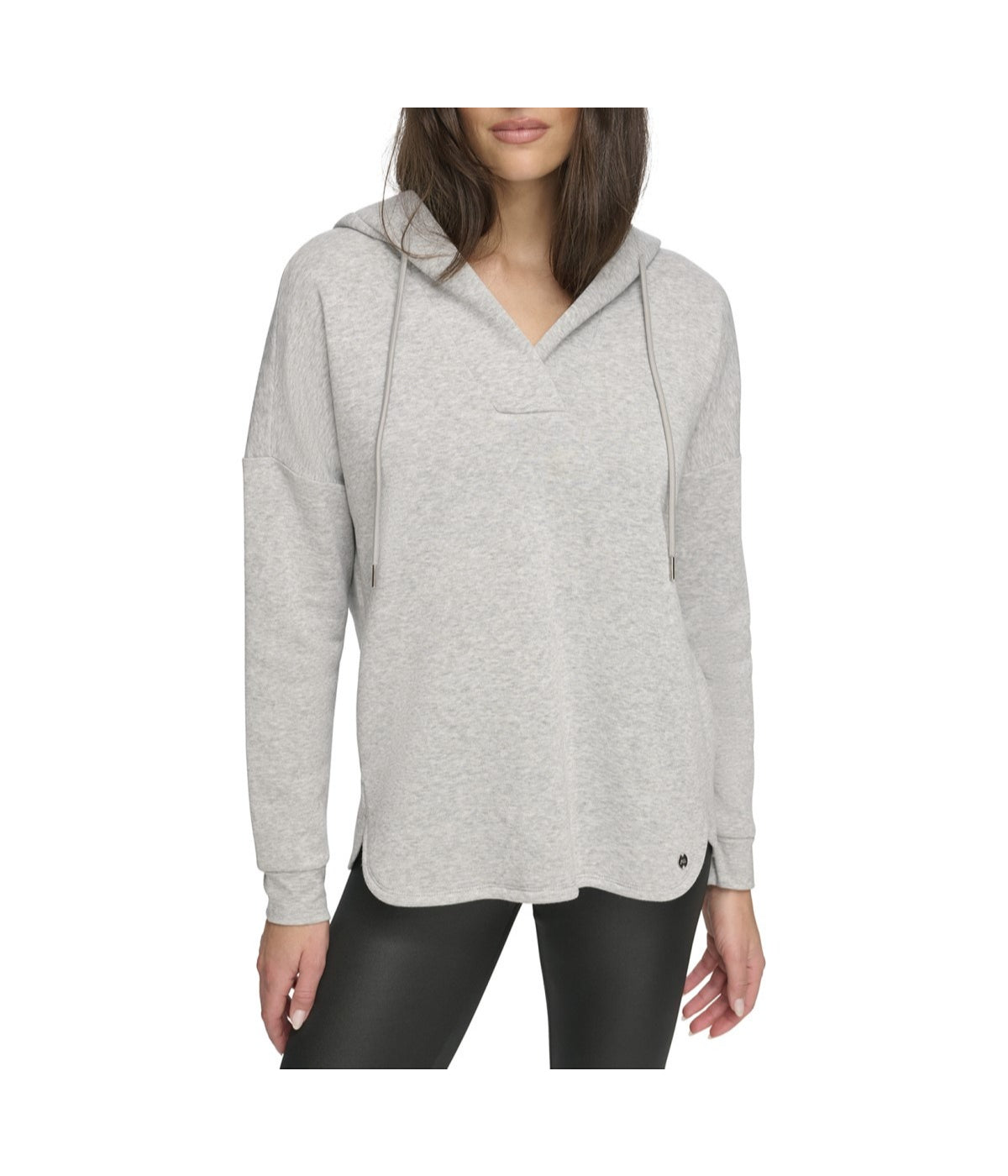  Andrew Marc Andrew Marc Women's Fleece Split Neck Hoodie Vapor Heather - Vapor Heather - Bonton