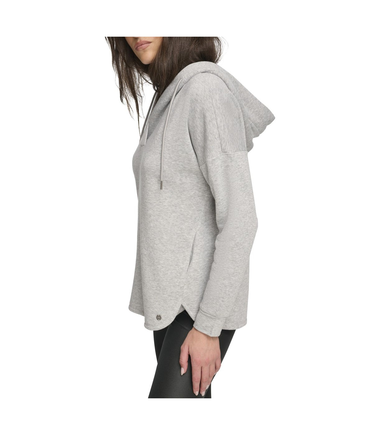  Andrew Marc Andrew Marc Women's Fleece Split Neck Hoodie Vapor Heather - Vapor Heather - Bonton