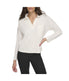  Andrew Marc Andrew Marc Women's Brushed Rib Polo Top Cream - Cream - Bonton