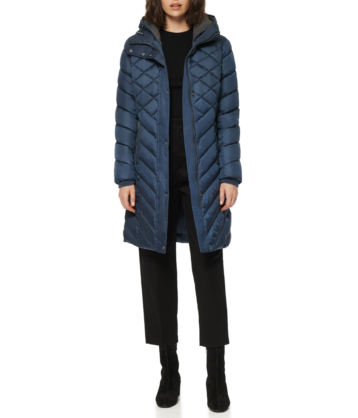  Andrew Marc Elara Slim Puffer Steel Blue - Steel Blue - Bonton
