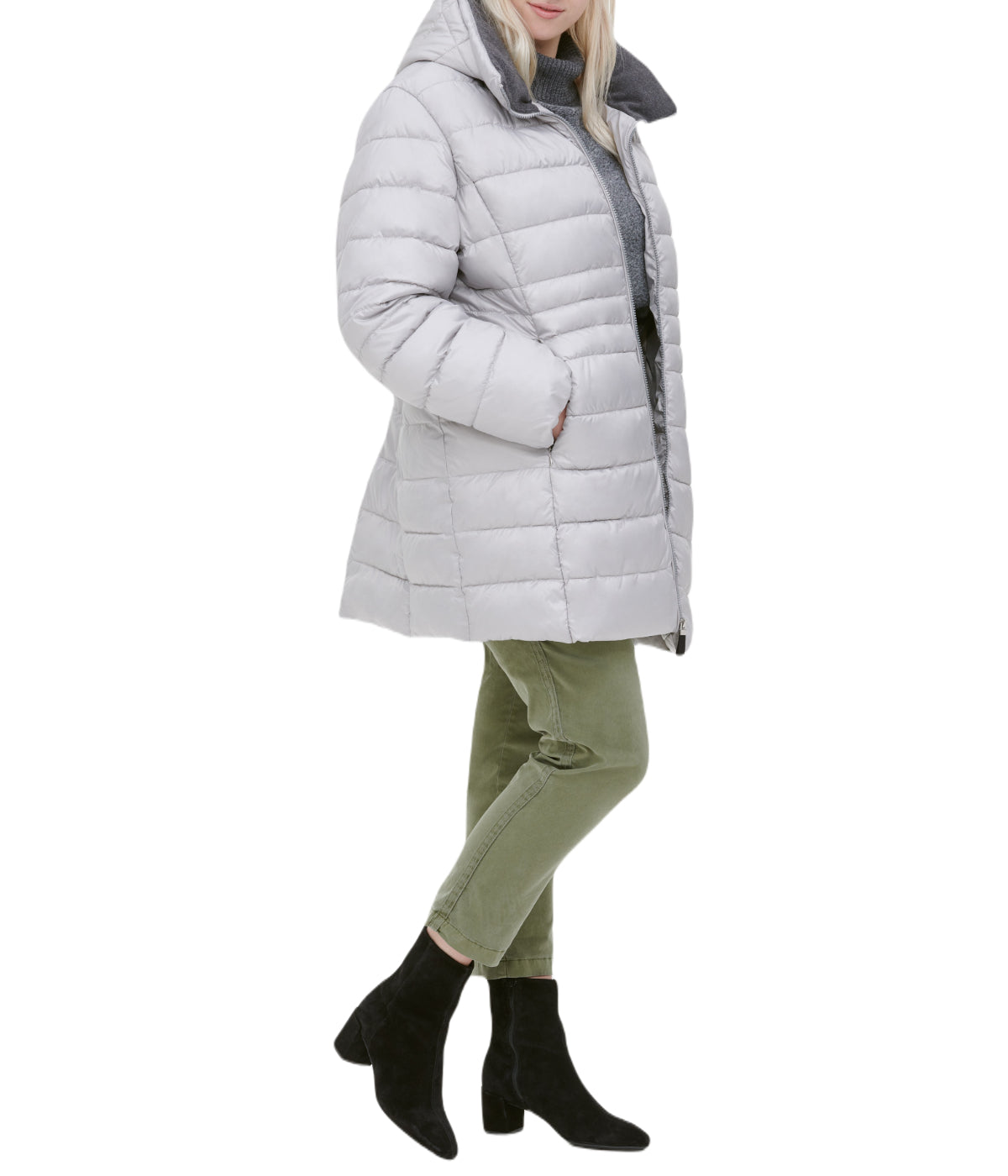  Andrew Marc Windsor Faux Parka Plus Size Light Grey - Light Grey - Bonton