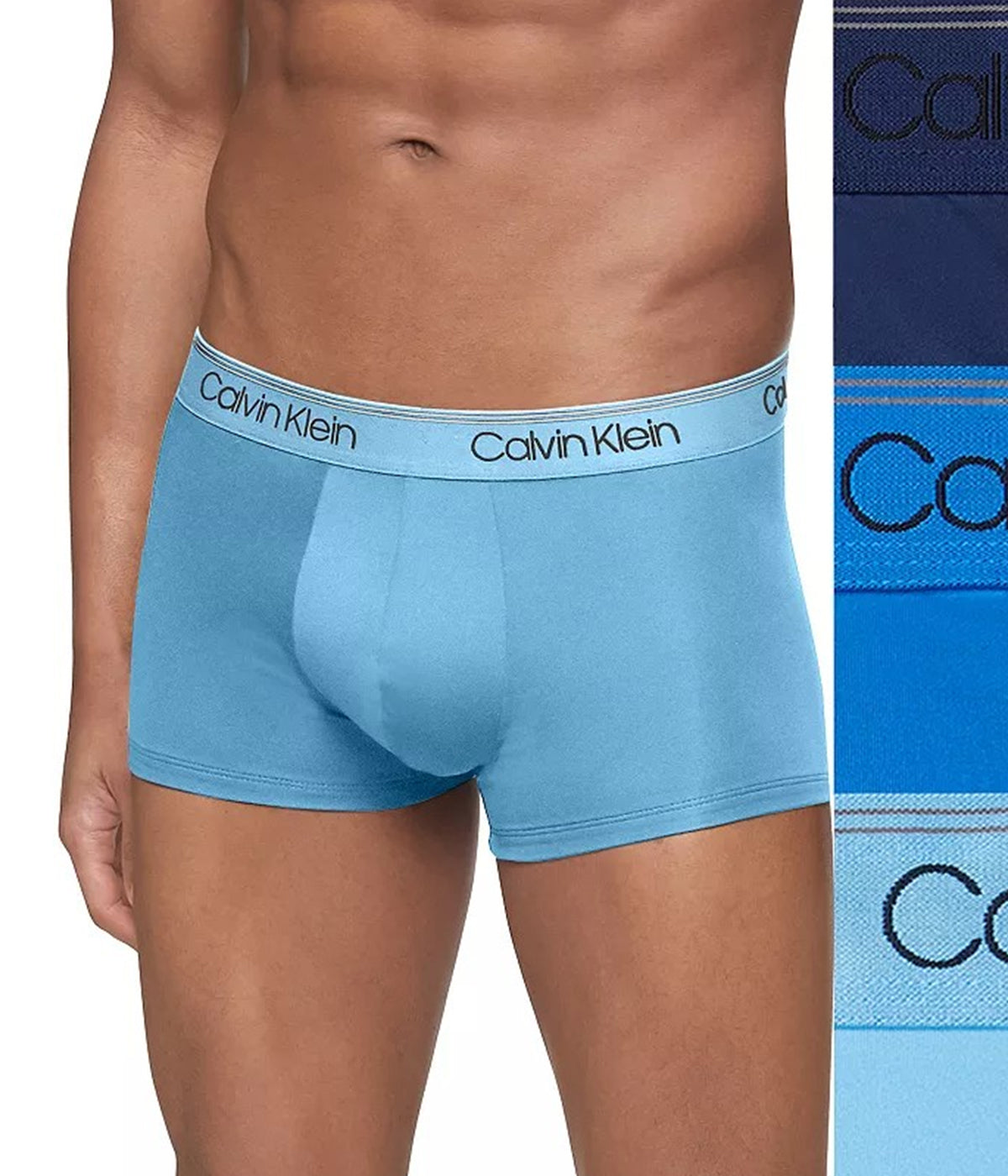  Calvin Klein Micro Fiber Stretch Low Rise Trunk 3 Pack - Navy - Bonton