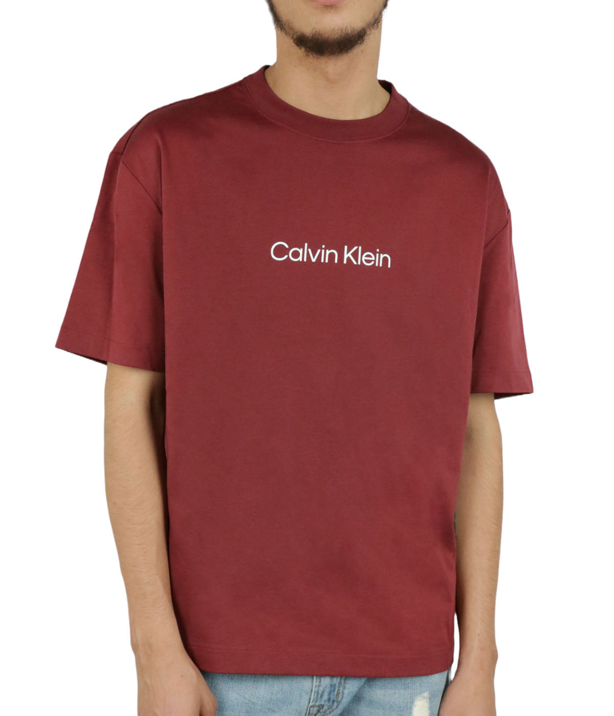  Calvin Klein Short Sleeves Relaxed Standard Logo Tee - Alpine Berry - Bonton