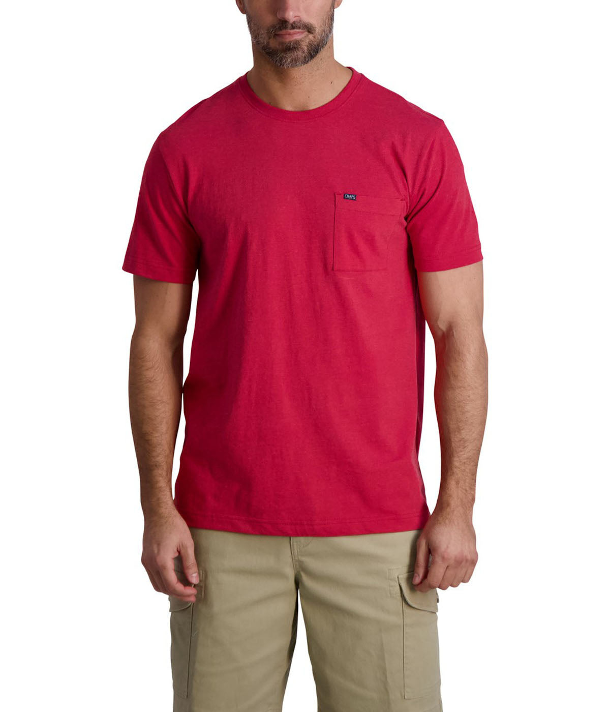  Chaps Chaps Men's Short Sleeve Crewneck Pocket Tee - Chaps Red - Bonton