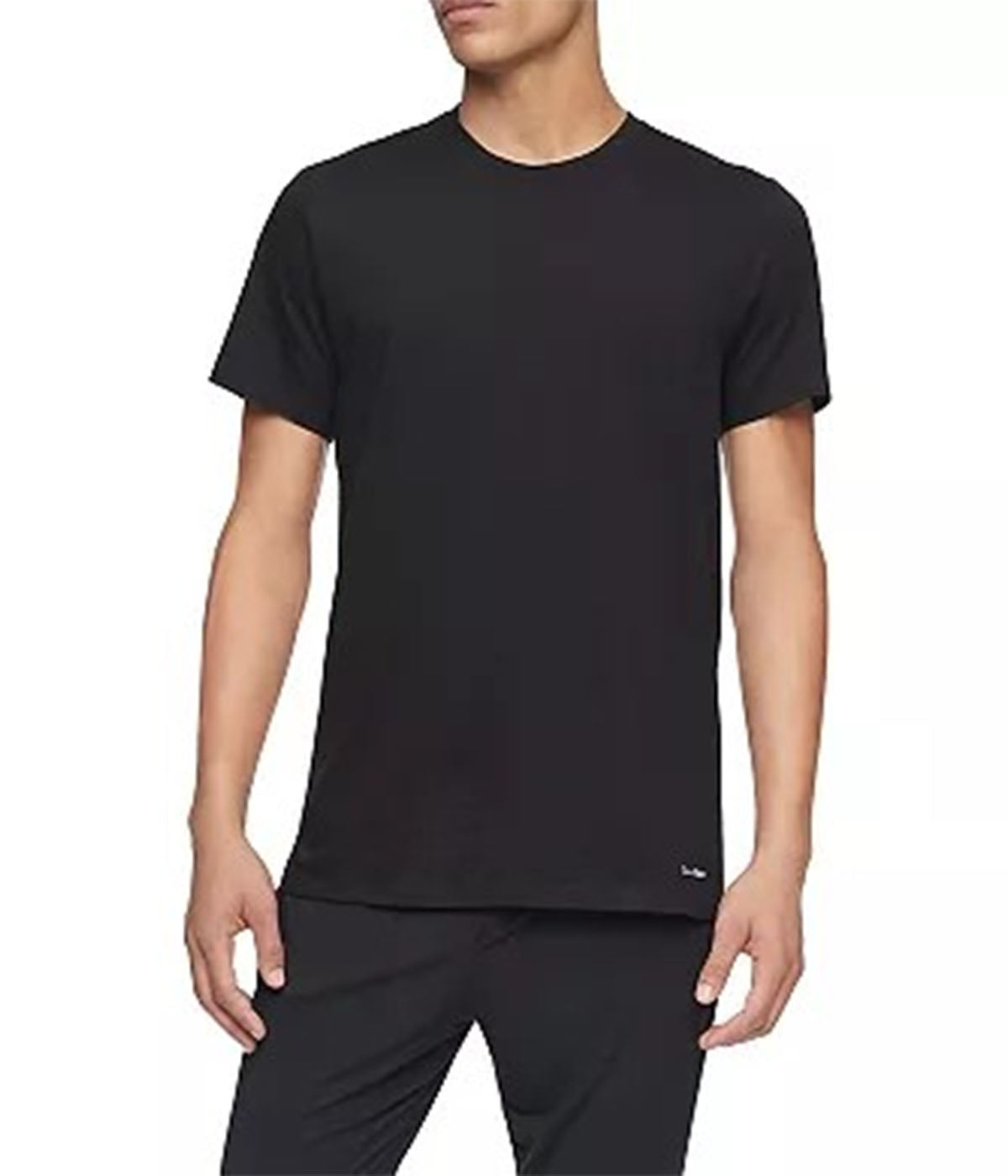  Calvin Klein Cotton Classics Short Sleeve Crew Neck Classic Fit 3 Pack Tee - Black - Bonton