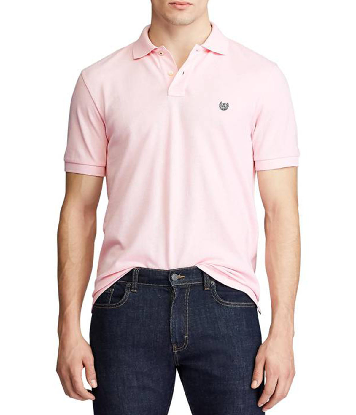  Chaps Chaps Men's Short Sleeve Everyday Solid Pique Polo - Oxford Pink - Bonton