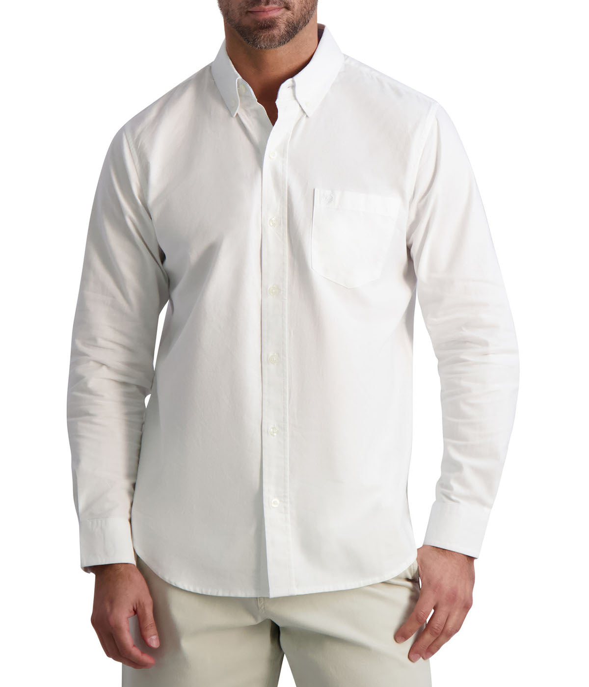  Chaps Chaps Men's Long Sleeve Oxford ButtonUp Shirt - White - Bonton
