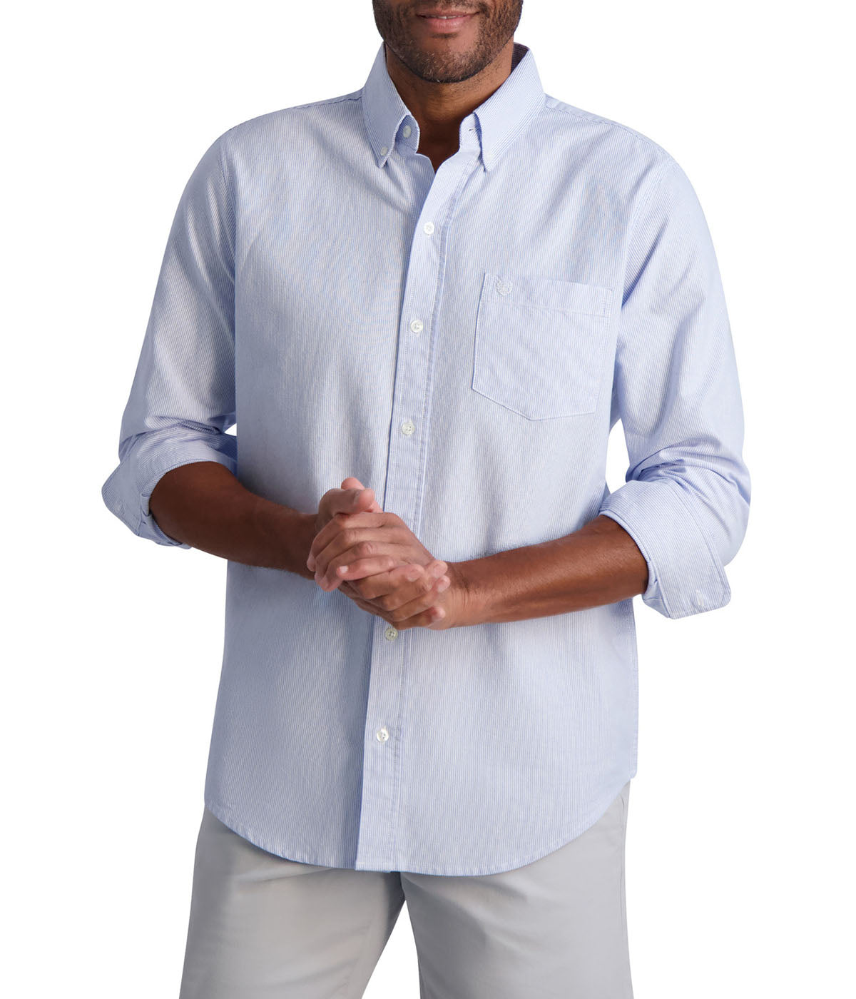  Chaps Chaps Men's Long Sleeve Oxford ButtonUp Shirt - Oxford Blue - Bonton