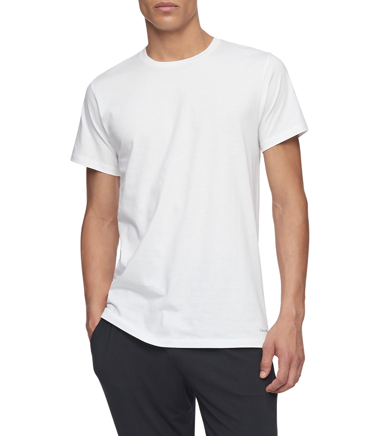  Calvin Klein Cotton Classics Short Sleeve Crew Neck Classic Fit 3 Pack Tee - White - Bonton