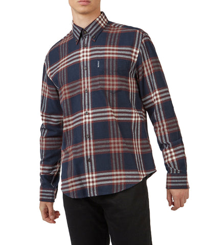 Long Sleeve Oversized Brushed Check Buttondown Shirt
