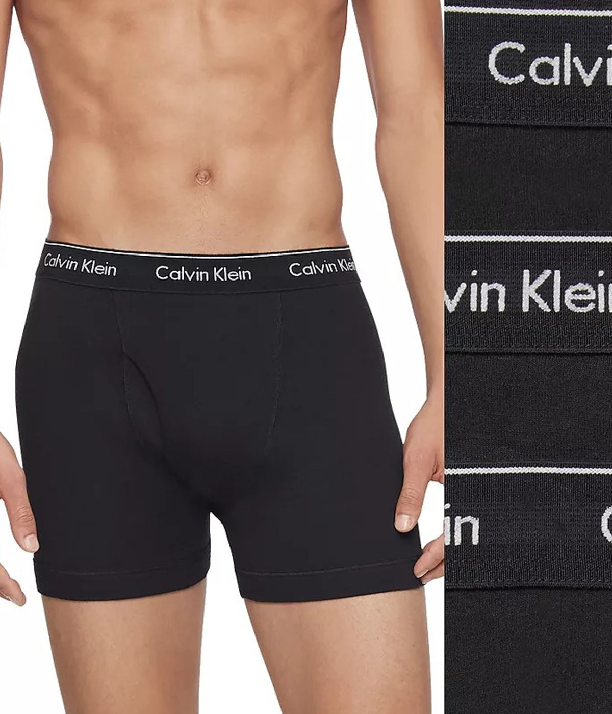  Calvin Klein Cotton Classics Boxer Brief 3 Pack - Black - Bonton