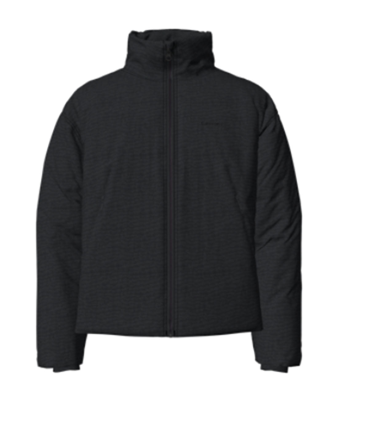  Calvin Klein Long Sleeves Front Zipper Mock Neck Puffer Coat - Black Beauty - Bonton