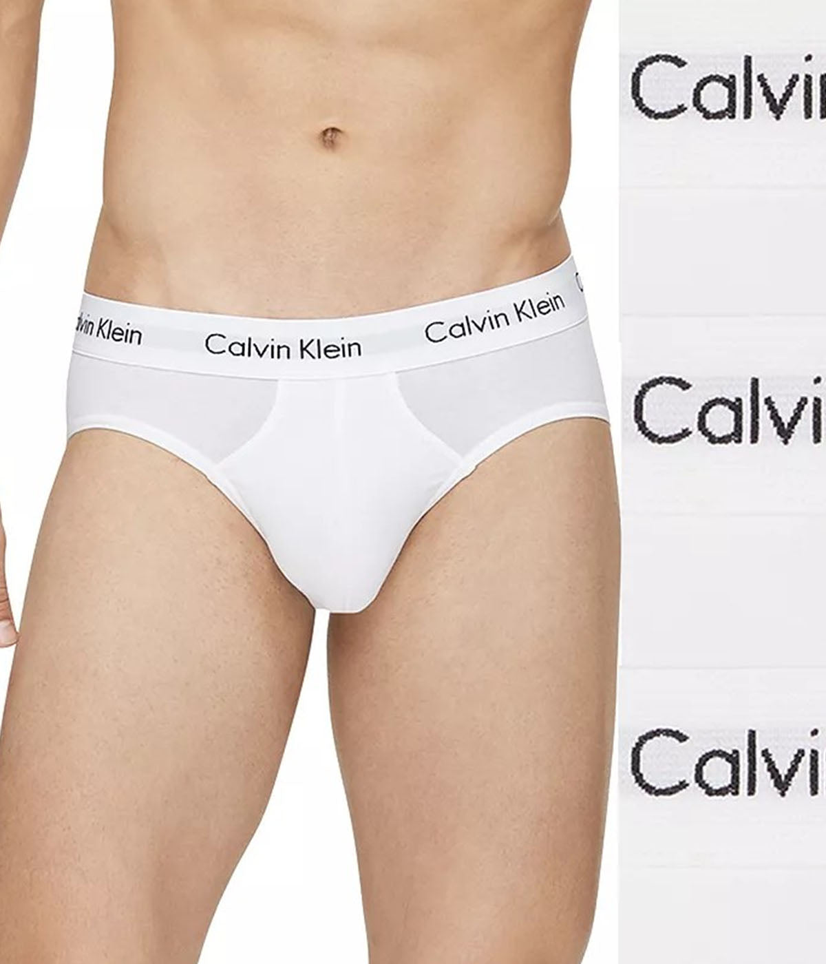  Calvin Klein Cotton Stretch Hip Brief 3 Pack - White - Bonton