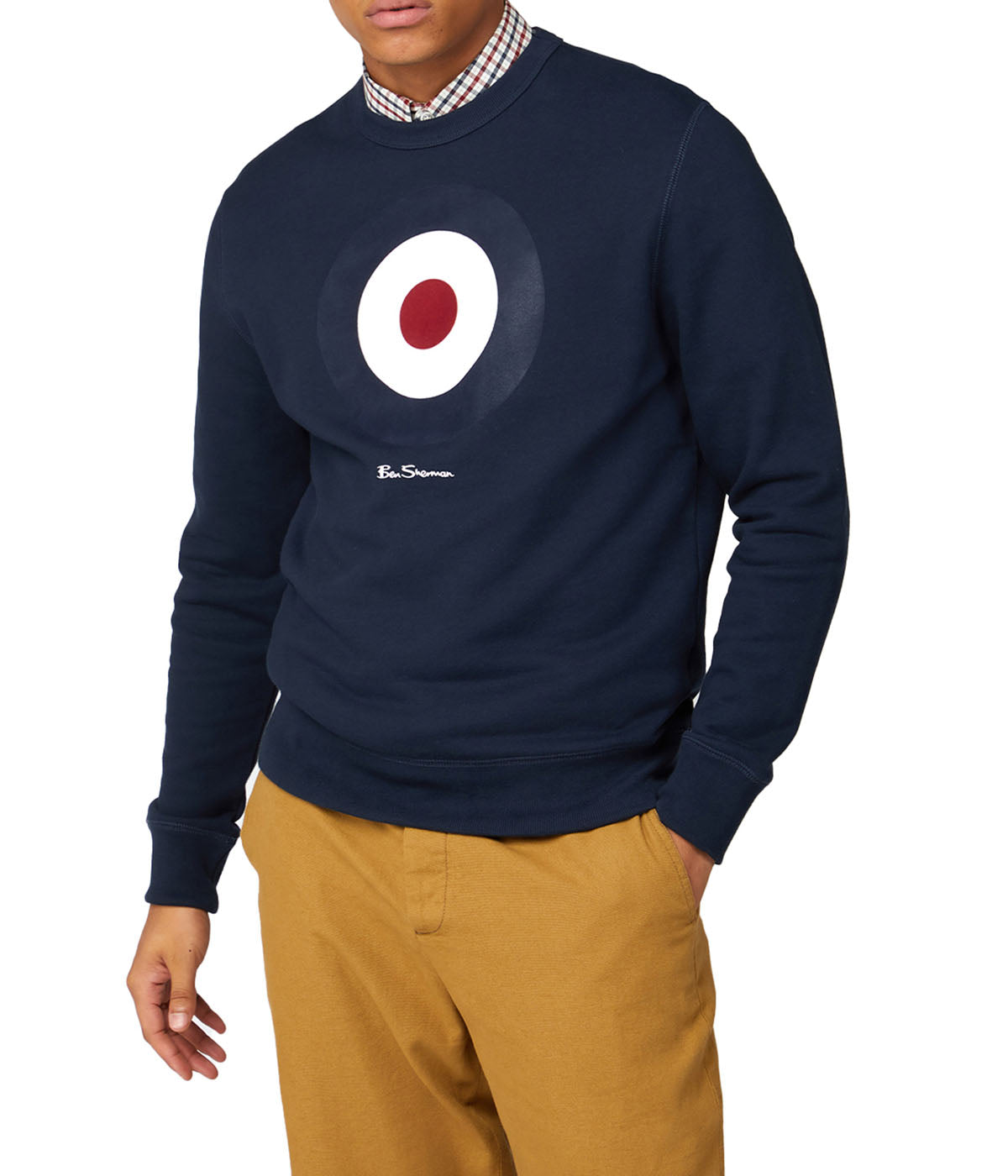  Ben Sherman Signature Target Sweatshirt With Flock Motif - Dark Navy - Bonton