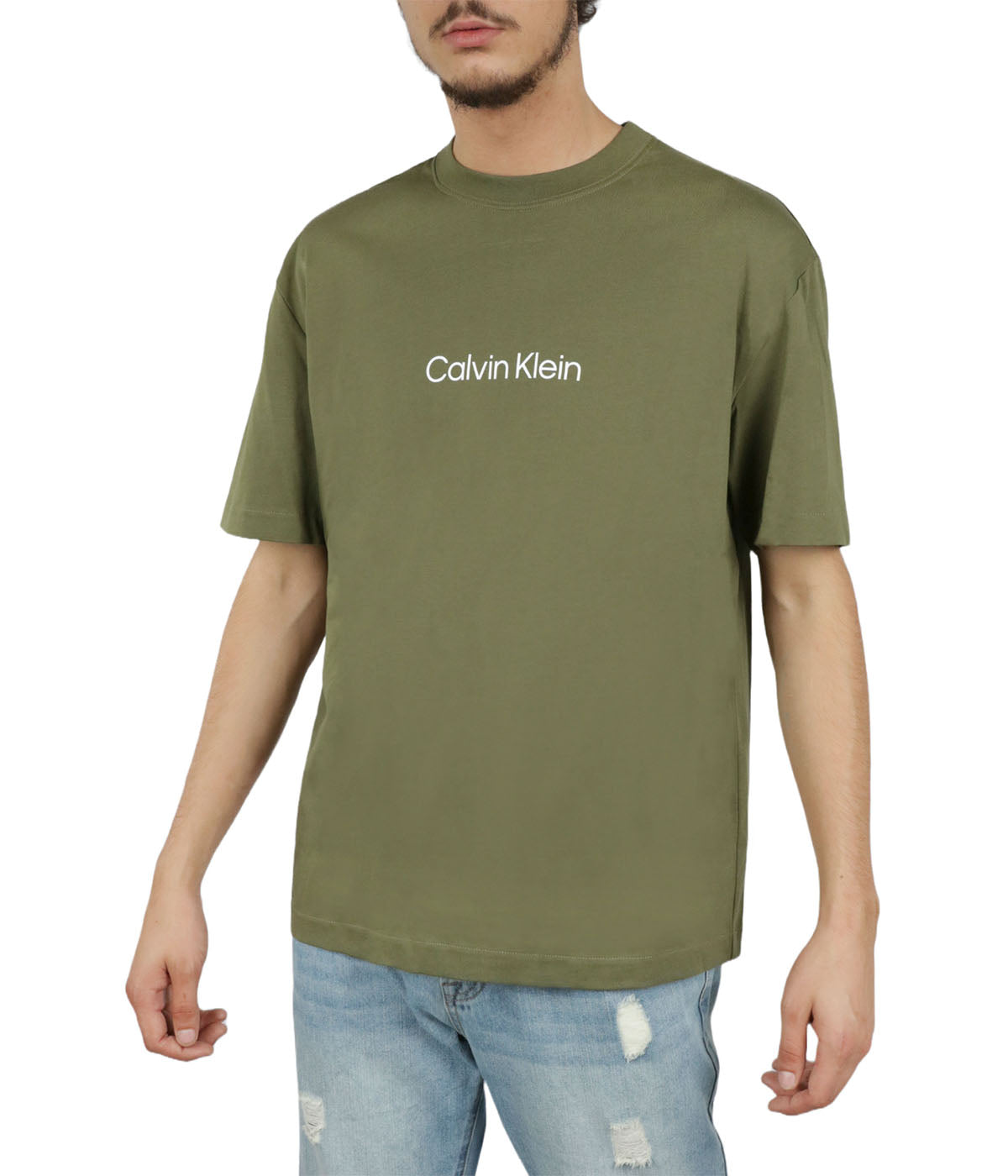  Calvin Klein Short Sleeves Relaxed Standard Logo Tee - Jolly Green Bea - Bonton