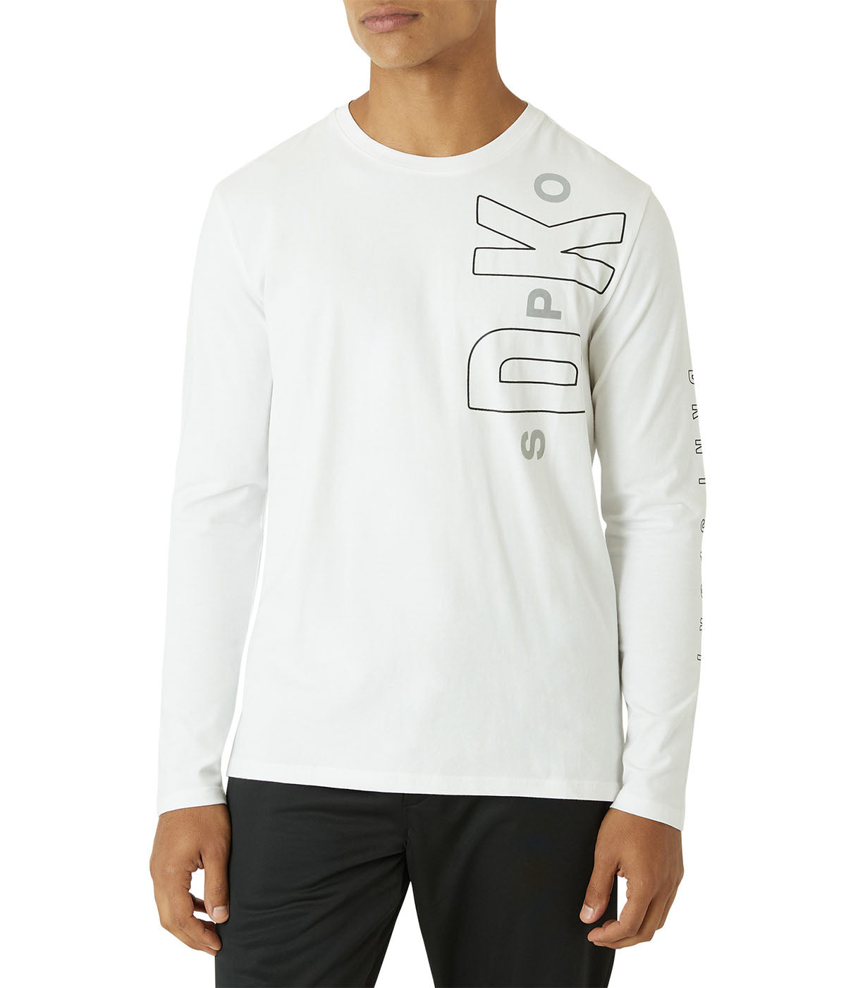  DKNY Sweep Long Sleeve Tee - White - Bonton