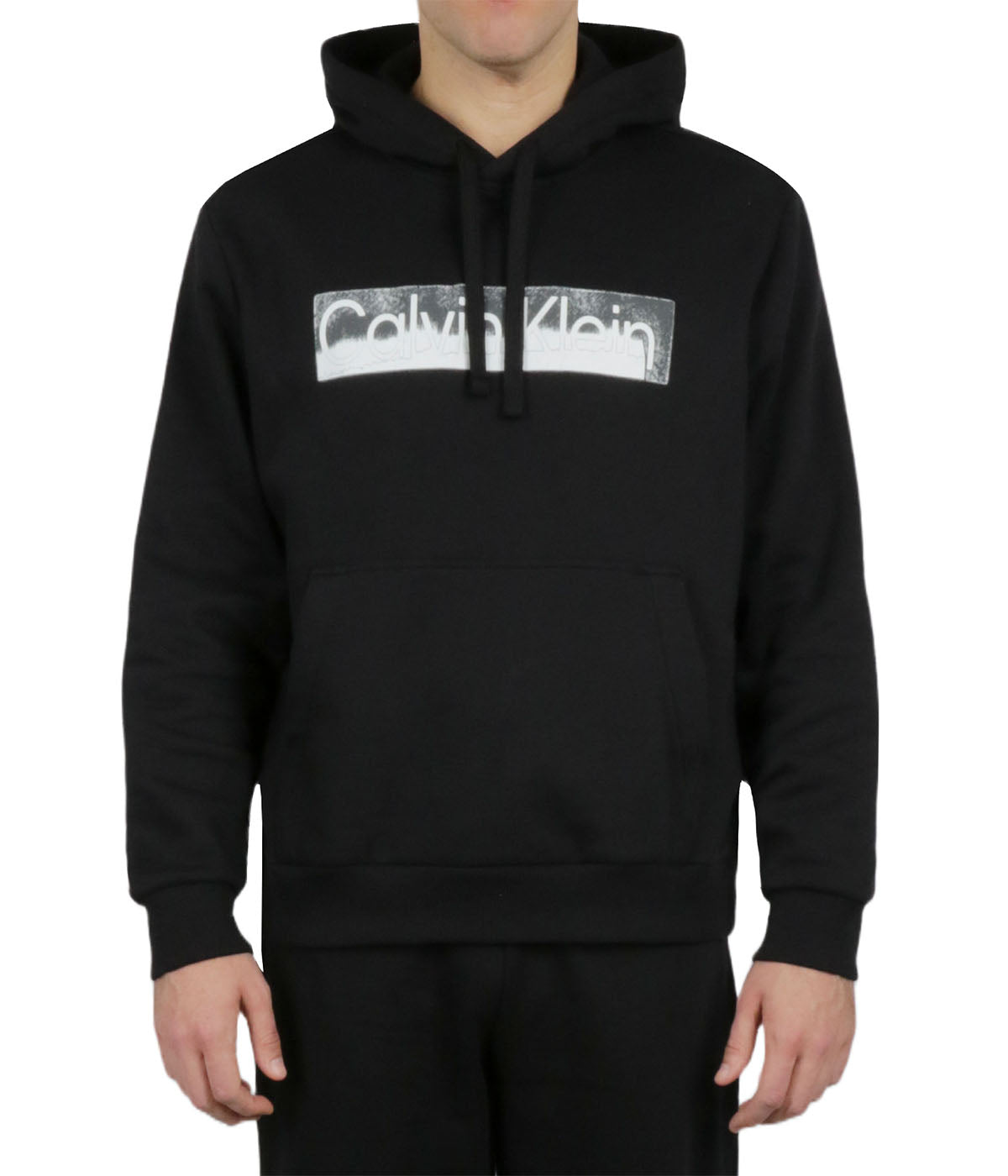  Calvin Klein Long Sleeves Faded Logo Po Hood - Black Beauty - Bonton