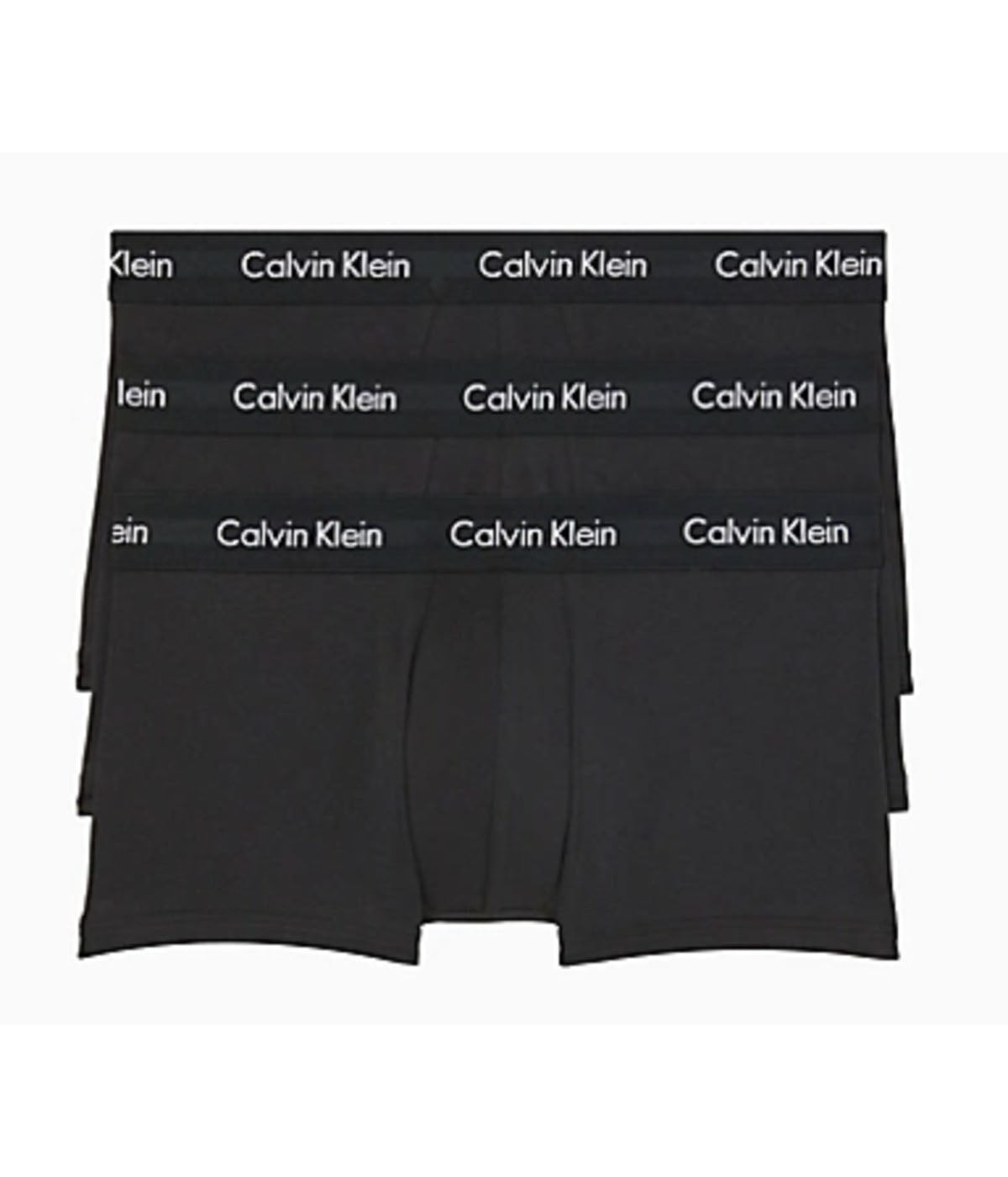  Calvin Klein Cotton Stretch Low Rise Trunk 3 Pack - Black - Bonton