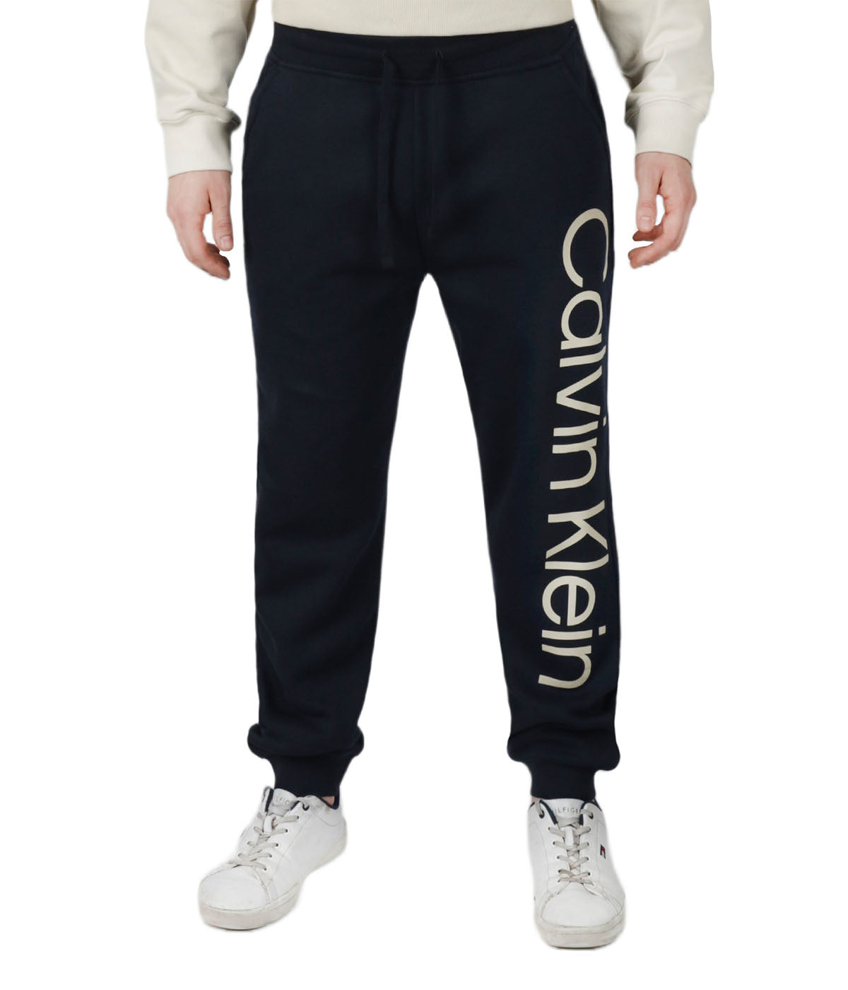  Calvin Klein Ck Logo Fleece Jogger - Dark Sapphire - Bonton