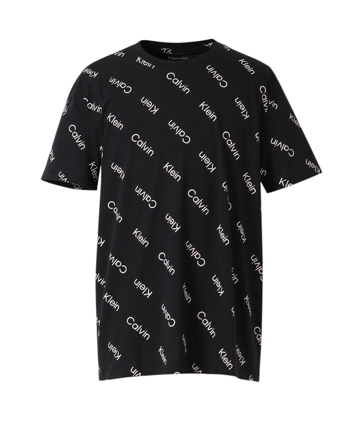  Calvin Klein Short Sleeves Iconic Allover Print Tee - Black Beauty - Bonton