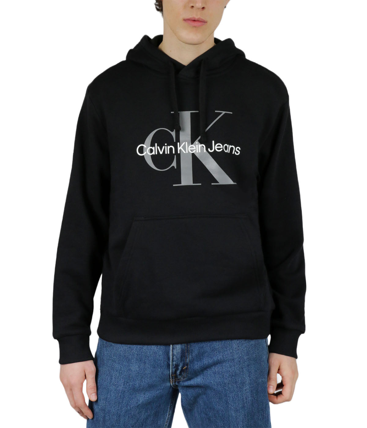 Calvin Klein Monogram Pullover Hoodie - Black Beauty - Bonton