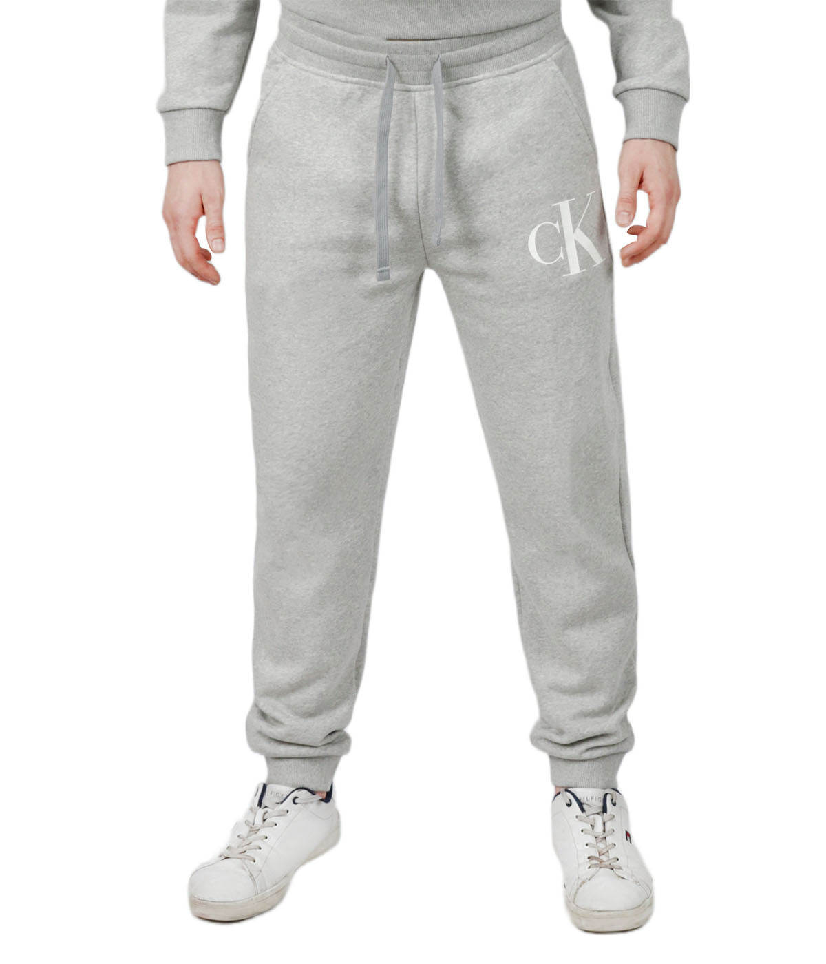  Calvin Klein Monogram Fleece Jogger - Heroic Gray Heather - Bonton