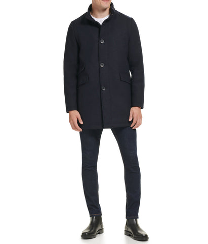 SB Stand Collar Melton Wool Coat With Double Pocket