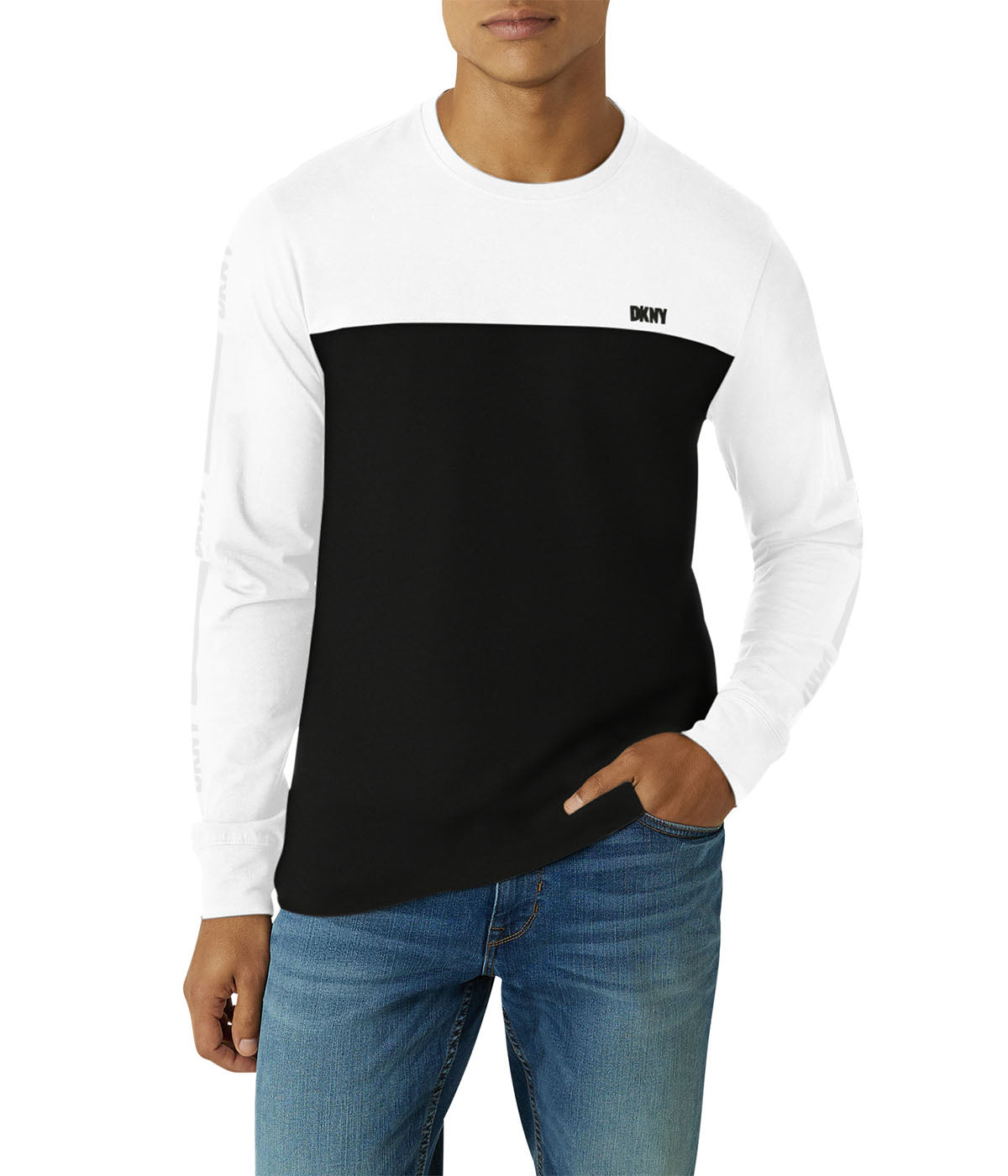  DKNY Logic Long Sleeve Tee - White - Bonton