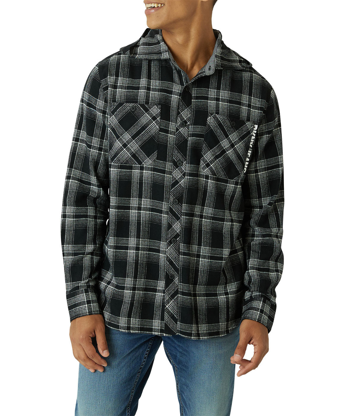  DKNY Klondike Hooded Flannel - Ensign Blue - Bonton